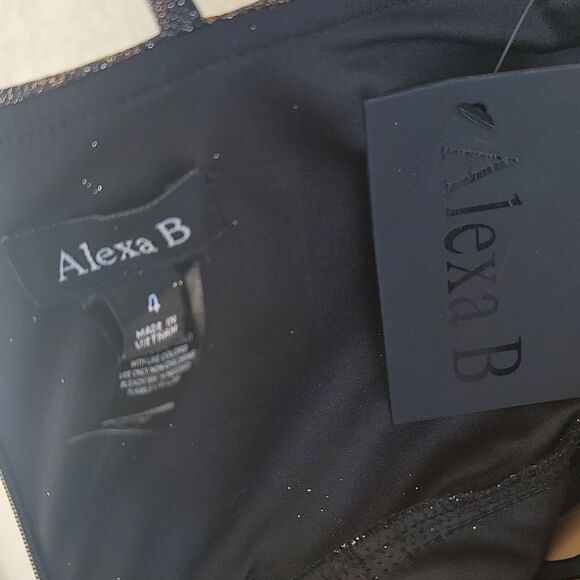 BRAND NEW ALEXA B GOLD ASYMMETRICAL WRAP MIDI DRESS - Picture 8 of 12